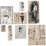 A folder of seventeen original illustrations including work by Thomas Maybank, Miss J Whitgrave,