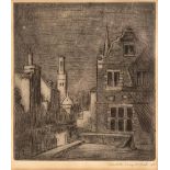 WILLIAM WALKER (1878-1961) Moonlight at Bruges, etching, inscribed in the margin 'William Walker