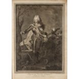 JEAN JOSEPH BALECHOU AFTER HYACINTHE RIGAUD 'August III Roi: de Pologne Electeur de Saxe, engraving,