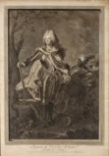 JEAN JOSEPH BALECHOU AFTER HYACINTHE RIGAUD 'August III Roi: de Pologne Electeur de Saxe, engraving,