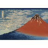 AFTER HOKUSAI 'Fine Wind, Clear Morning (Red Fuji) from 36 Views of Mount Fuji', woodblock print