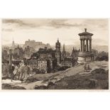 LEONARD R. SQUIRRELL (1893-1979) Edinburgh from Calton Hill, etching with aquatint, pencil signed in