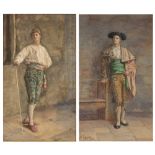 J* MEYER (19TH CENTURY) The Matador, signed and dated 1901, watercolour, 36 x 21cm; and companion, a