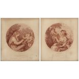 FRANCESCO BARTOLOZZI AFTER J.B. CIPRIANI 'Ceres' and 'Pomona', a pair, sepia stipple engravings,