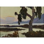 LUCIEN PERI (1880-1948) Lake landscapes, a pair, oil on canvas, 31 x 44cm (2)