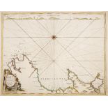 CAPTAIN GREENVILLE COLLINS Chart of The Coast of Wales, engraving, hand-coloured, 45 x 57cm; and