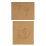 ATTRIBUTED TO FRANZ XAVIER WINTERHALTER (1805-1873) Drapery study, signed, pencil drawing, 15 x 13.