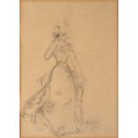 PHIL MAY (1864-1903) A fashionable young lady, signed and dated '95, pencil, 22 x 15.5cm *With the