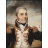CHARLOTTE THICKE (BRITISH, FL.1802-1846) A Naval Captain, wearing full-dress uniform, blue coat with