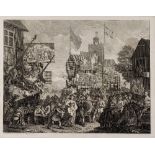 WILLIAM HOGARTH (1697-1764) 'Southwark Fair', engraving 1733, 36 x 46.5cm