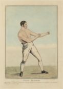 S.W. FORES (pubs) 'David Hudson', etching, hand-coloured, 40 x 28cm; two further boxing prints;