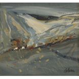 JOHN A. CROLLA (Contemporary) Late Snow Caldbeck, Lake District, signed and dated 2004, mixed media,