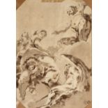 CIRCLE OF GIOVANNI BATTISTA TIEPOLO (1696-1770) Apollo and Chronos, pen and brown ink and wash on