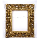 A 19TH CENTURY FLORENTINE CARVED GILTWOOD FRAME, rebate size 58.5 x 45.5cm