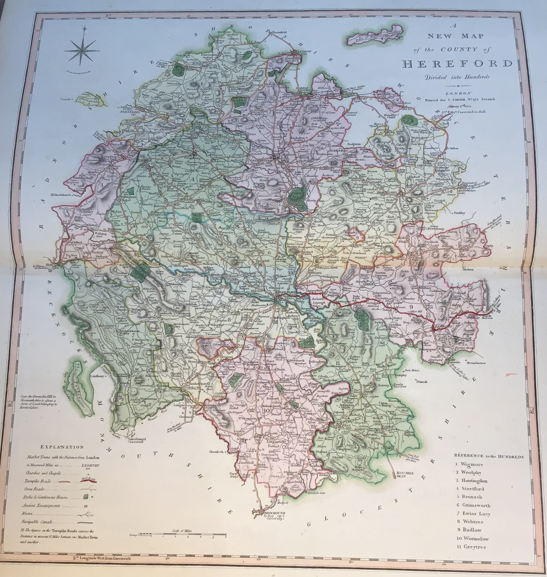 SMITH'S ENGLISH ATLAS Fifteen engraved maps, Second Edition corrected to 1808, counties to include