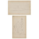 ATTRIBUTED TO JAMES HOLLAND (1799/1800-1870) A Continental church, pencil sketch, 21.5 x 13cm; and