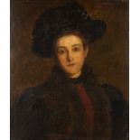 JOHN HANSON WALKER (1844-1933) Portrait of a lady in a wide rimmed hat, signed and dated '93, oil on