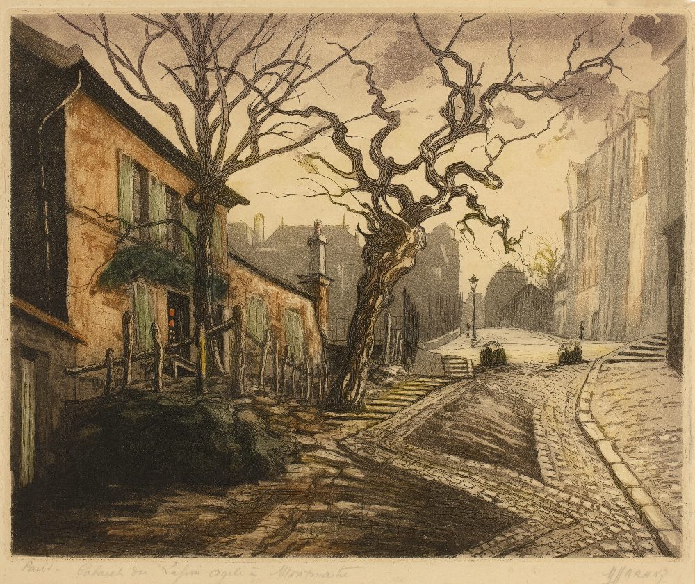 MARCEL HARANG (b.1910) 'Lapin Agile a Montmartre, Paris', signed and titled in pencil, coloured