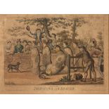 ROBERT CRUIKSHANK AFTER W.H. PYNE 'Jumping in Sacks', etching with aquatint, hand-coloured,