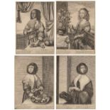 WENCESLAUS HOLLAR 'Winter, Spring, Summer and Autumn', a set of four engravings, 25 x 18cm (4)