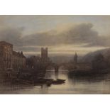 A* MARLOW (19TH CENTURY) 'Evening on the River', signed, watercolour, titled 'Henley' and dated 1882