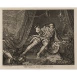 WILLIAM HOGARTH Mr Garrick in the Character of Richard the 3rd, etching on chine applique, 41.5 x
