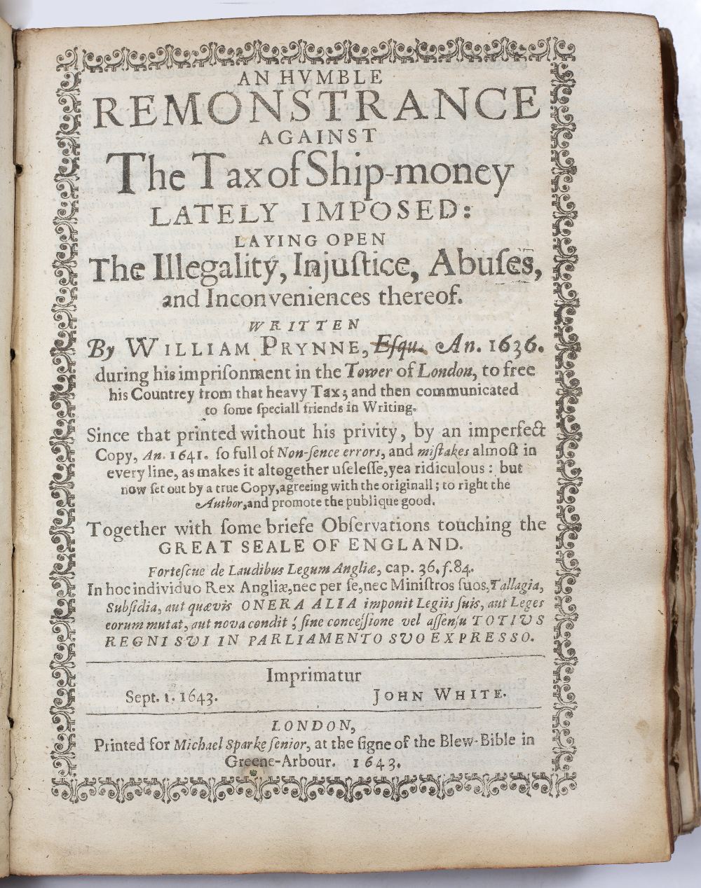 PRYNNE, William (1600-1669), English Lawyer The Soveraigne Power of Parliaments and Kingdomes. - Image 3 of 7