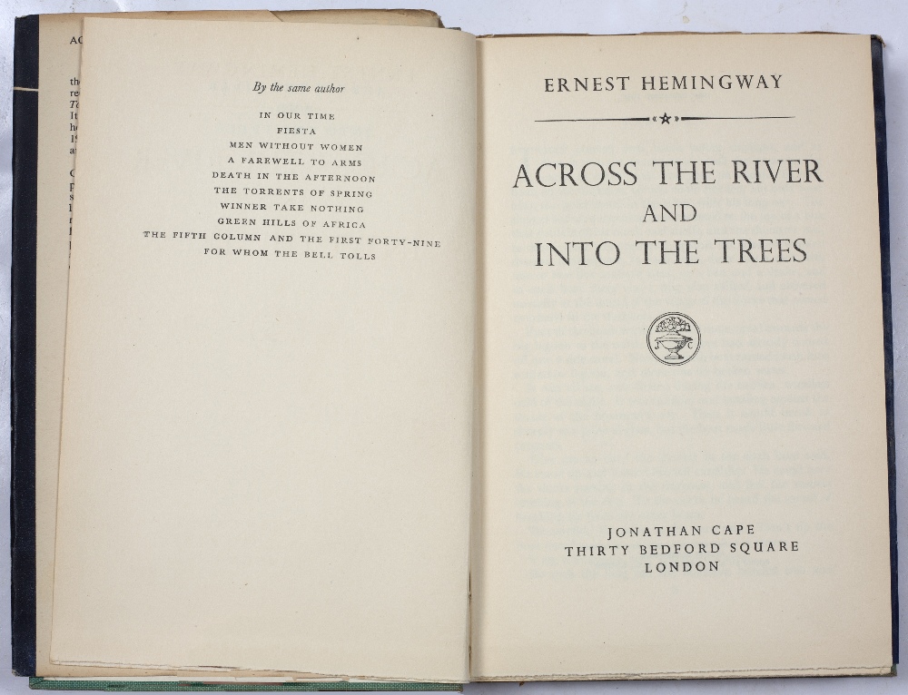 HEMINGWAY, Ernest, 'Across The River and into the Trees', First English Edition. Cape, London - Image 3 of 3