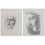 A COLLECTION OF TEN 19TH CENTURY STUDIO CLASSICAL PENCIL DRAWINGS, nine depicting a head study and