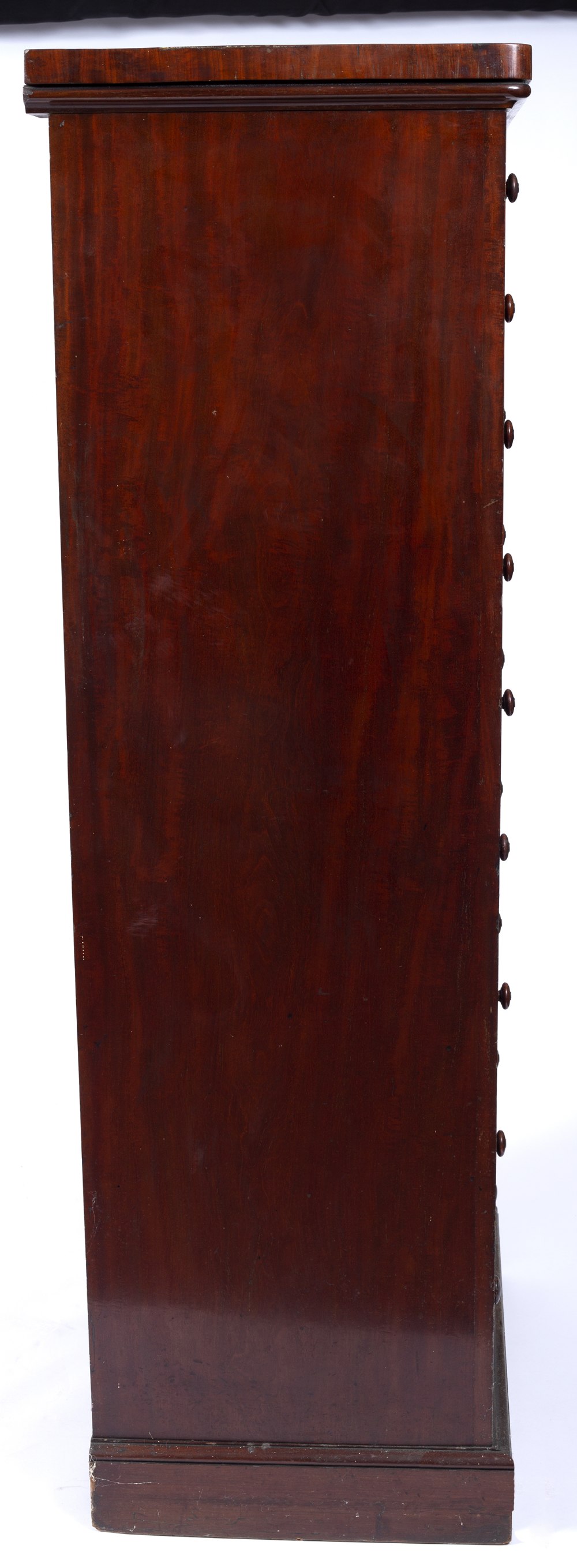 A VICTORIAN MAHOGANY WELLINGTON CHEST, having nine drawers, with locking stile, on plinth base, 65. - Image 2 of 4