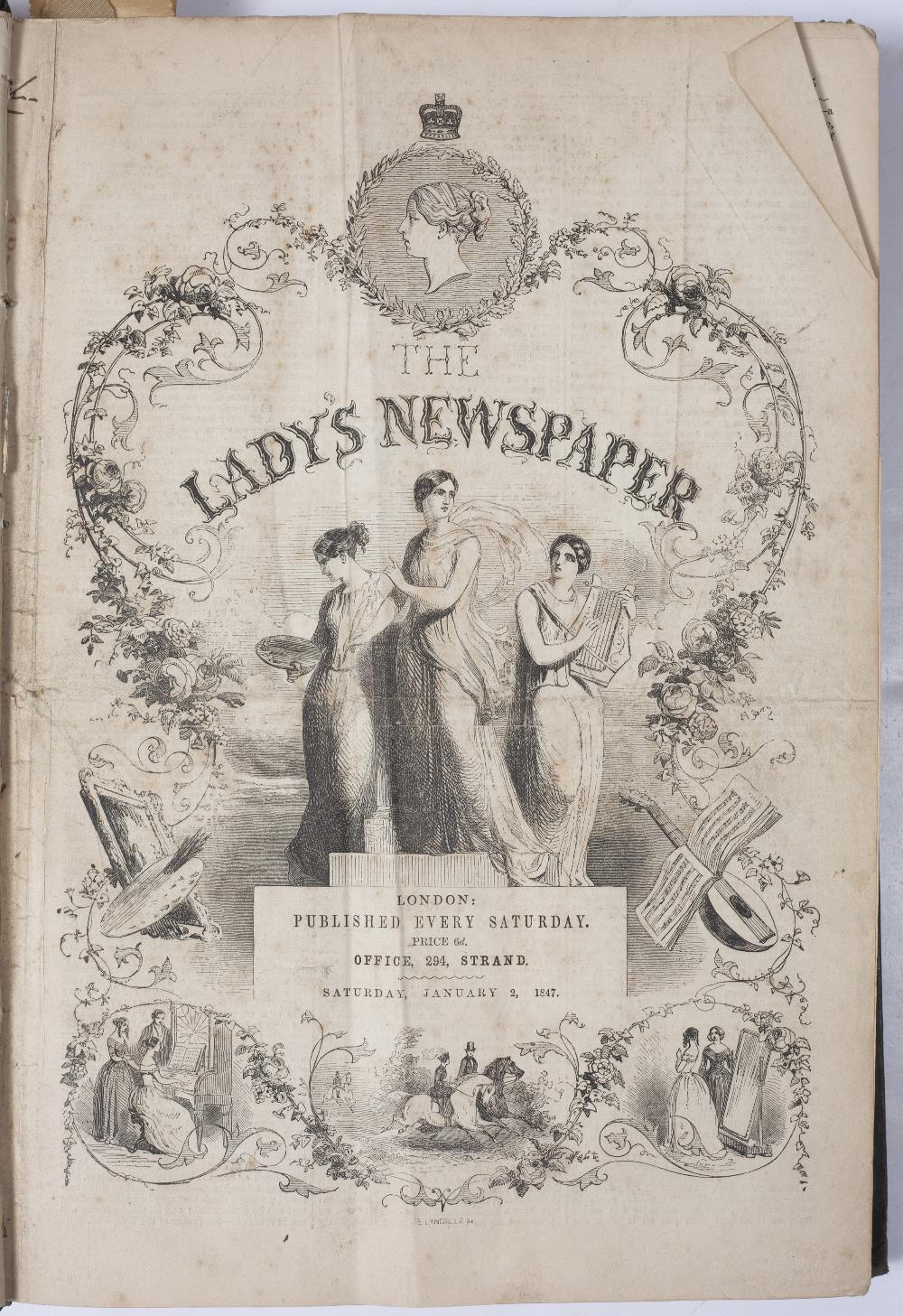 The Lady's Newspaper. January to June 1847. Published by Robert Palmer, London. Small Fo. Green - Image 3 of 3