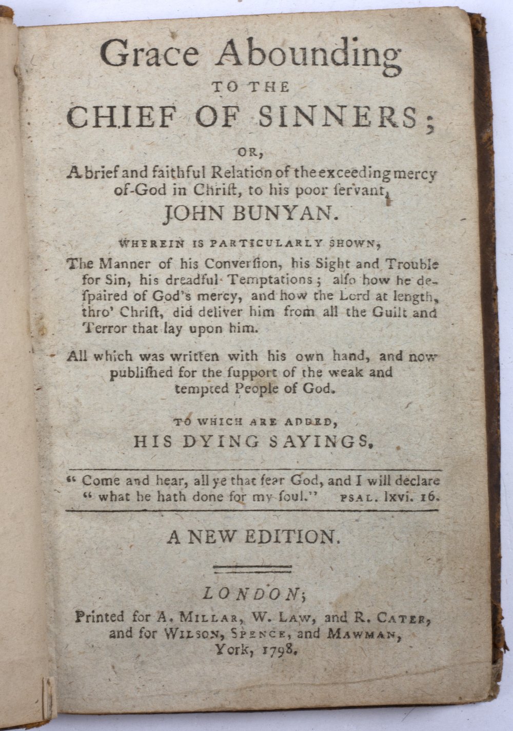 BUNYAN, John (1628-1688) Puritan Preacher Grace Abounding to the Chief of Sinners... A New - Image 2 of 2