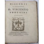 BORGHINI, D. Vincenzo (1515-1580), Benedictine Monk and Philologist Discourses thereof... 2 vols.