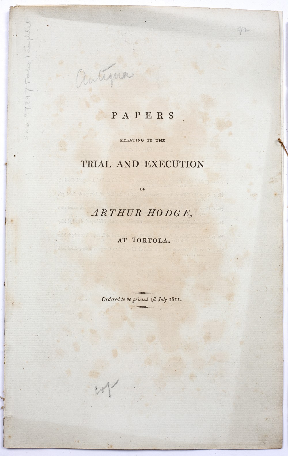 A GROUP OF 4 REPORTS:- Tortola (British Virgin Islands) Papers Relating to the Trial and Execution - Image 7 of 7