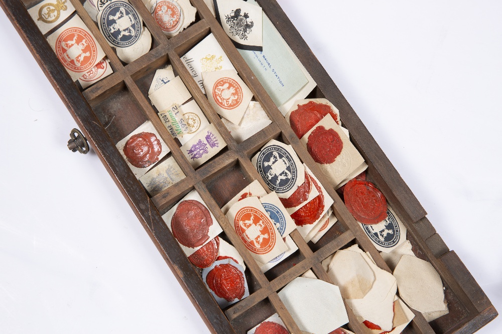 A COLLECTION OF OLD WAX SEALS and two 19th Century boxes with wax sealed exteriors; together with - Image 3 of 3