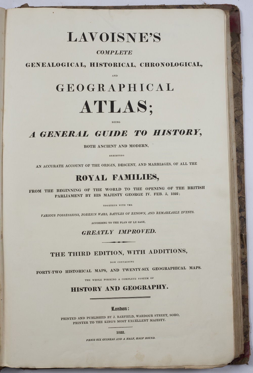 LAVOISNE, C.V. Lavoisne's Complete Genealogical, Historical, Chronological and Geographical Atlas. - Image 3 of 3