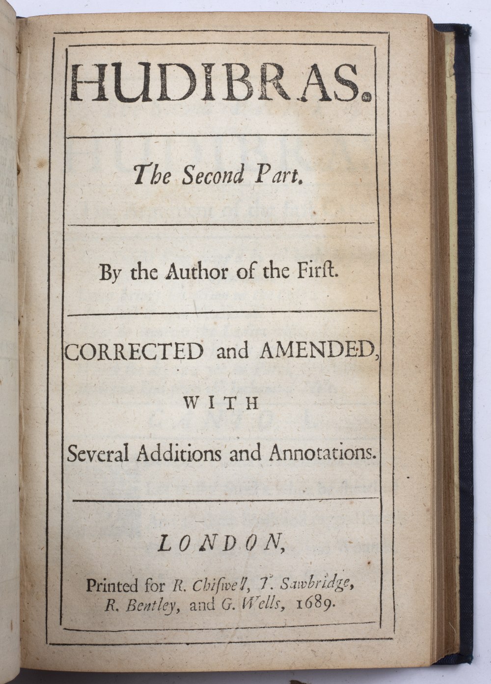 BUTLER, Samuel (c1612-1680), English Poet, Hudibras. A long satirical poem in 3 parts. Pt I title - Image 2 of 2