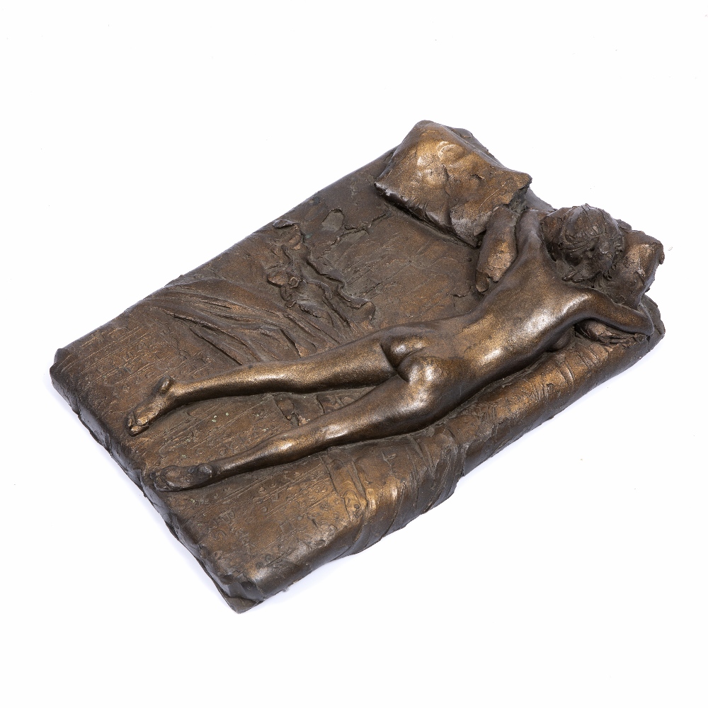 James Butler (b.1931) Nude on the Bed, 1975 signed and dated bronze resin 45 x 30cm. - Image 2 of 3