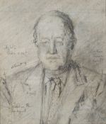 Allan Gwynne-Jones (1892-1982) Study for Portrait of Lord Butler (painted for Pembroke College,