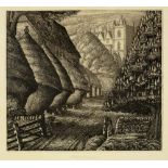 Robin Tanner (1904-1988) Wiltshire Rickyard 8/50, signed and numbered in pencil etching 21 x 23cm.