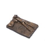 James Butler (b.1931) Nude on the Bed, 1975 signed and dated bronze resin 45 x 30cm.