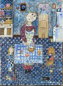 Dora Holzhandler (1928-2015) Mother Cooking, 1997 signed and dated (lower right), titled (to