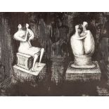 Henry Moore (1898-1986) Sculptures Dark Interior, 1973 proof aside from the edition of 75 lithograph