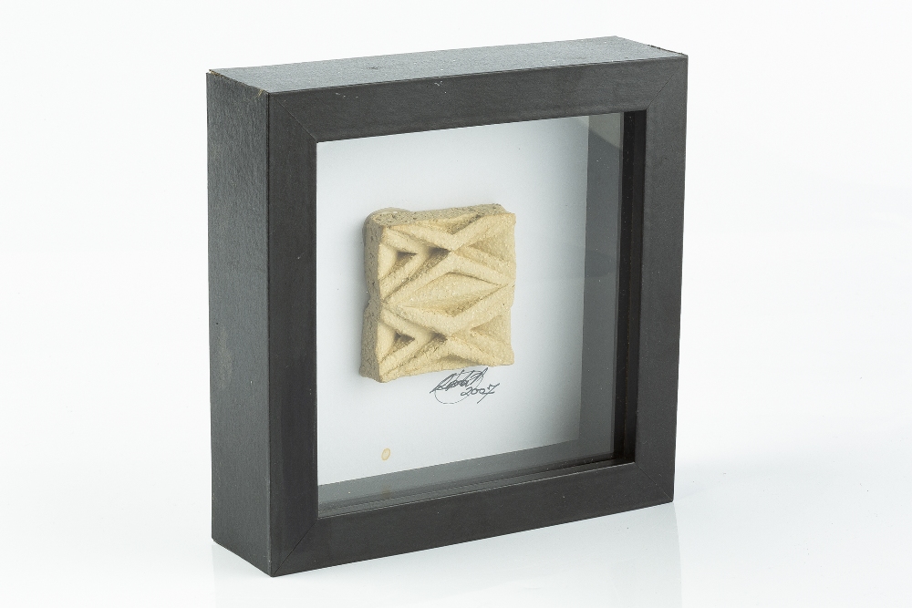 Halima Cassell (b.1975) Fragment, 2007 carved stoneware signed and dated (to mount) 6 x 6cm. - Image 2 of 2