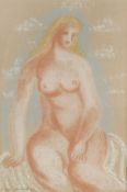 John Farleigh (1900-1965) Seated Nude, 1943 signed and dated (lower left) pastel 34 x 22cm.