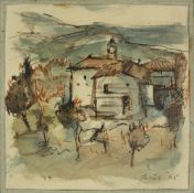 André Bicat (1909-1996) French rural landscape, 1`965 signed and dated (lower right) watercolour