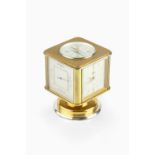 Angelus Meteo desk compendium the rotating brass body with clock, thermometer, barometer, hydrometer