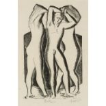 Leon Underwood (1890-1975) Bathers, 1925 signed and titled in pencil (in the margin) woodcut 19 x