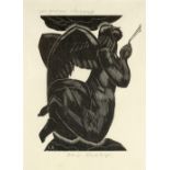 Leon Underwood (1890-1975) Black Angel signed and titled twice in pencil wood engraving 18.5 x