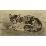 Théophile Steinlen (1859-1923) Cat, 1898 inscribed (in the plate) etching 11 x 17.5cm; with a wood